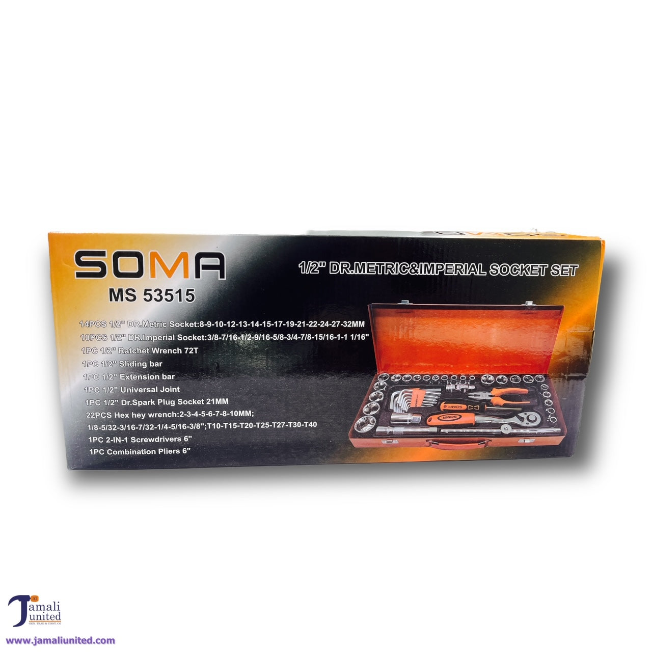 SOCKET SET 53 PCS SET 1/2"DR MS 53515 INCH & MM SOMA