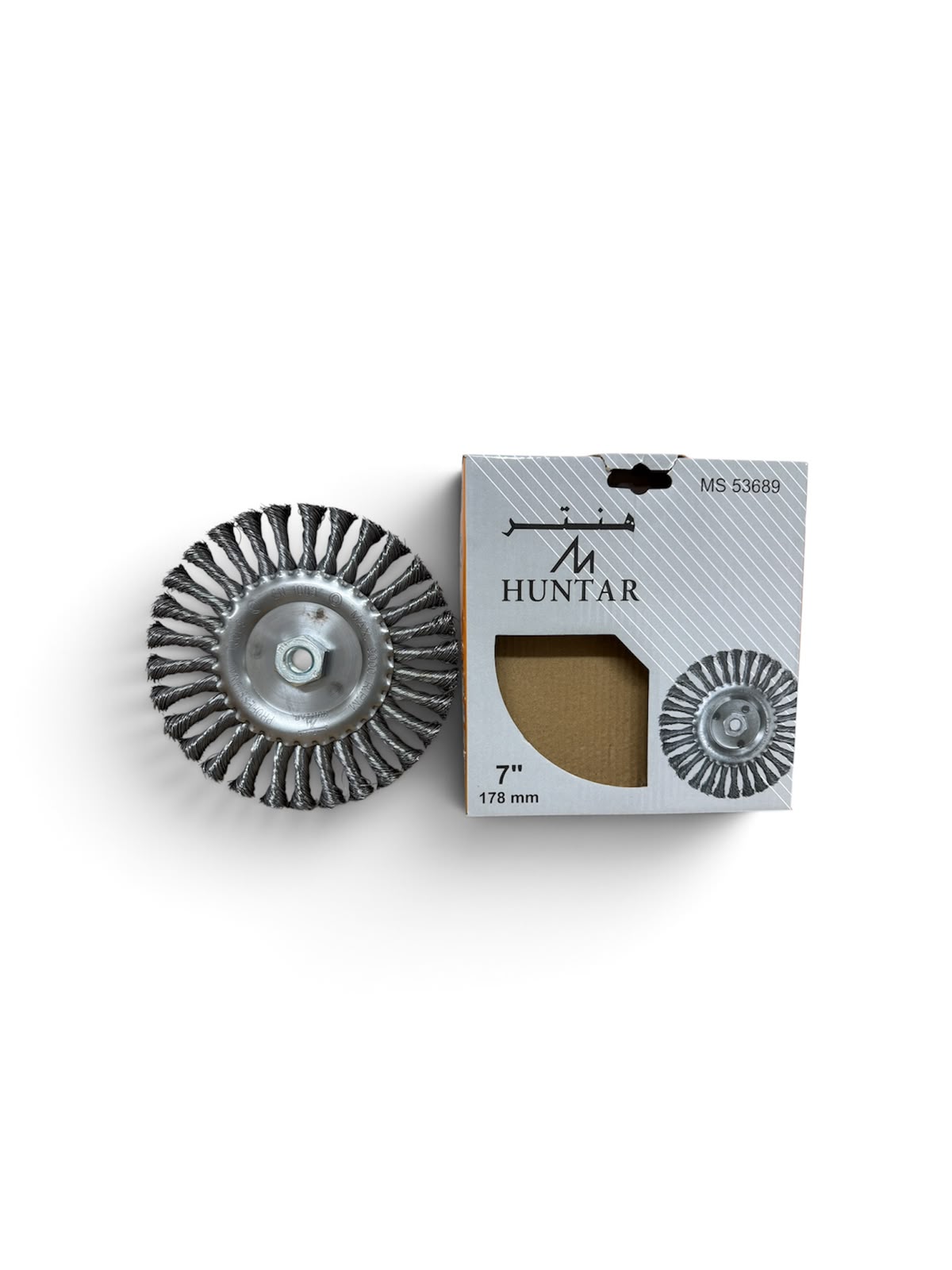 WHEEL BRUSH HUNTAR TWISTED 7" WITH NUT