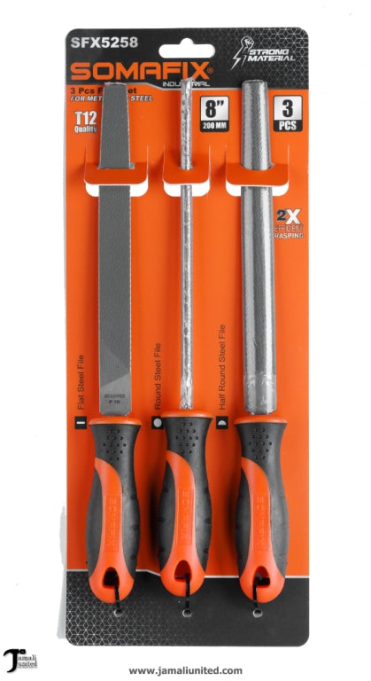 File 3 Pcs Set Steel Somafix SFX5258 8"