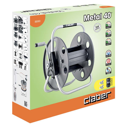 CLABER HOSE REEL METAL 40 - 8890 WALL MOUNTED (MADE IN ITALY)