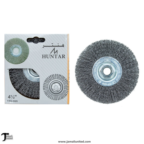 Wheel Brush Huntar Crimped Flat With Nut