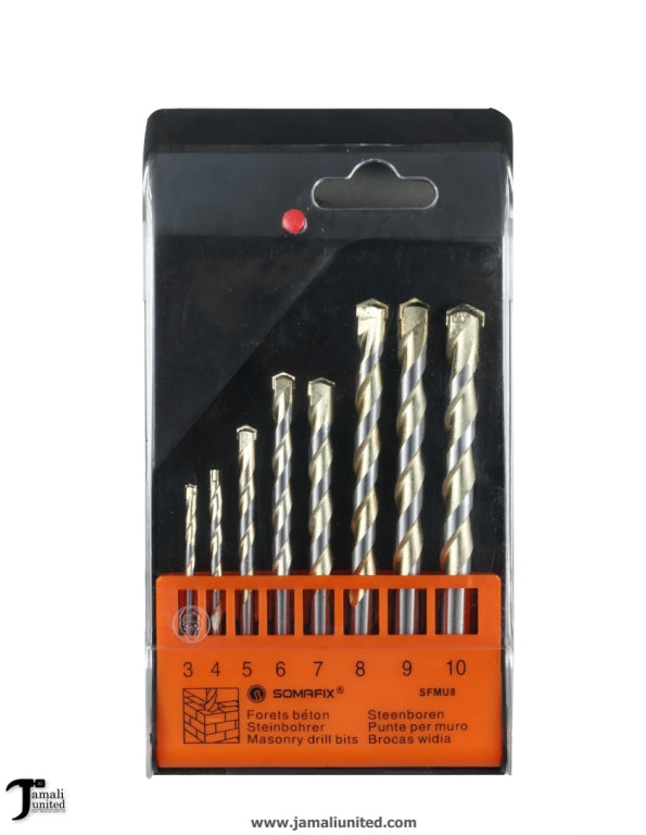 Drill Bit Set 8 Pcs Somafix Masonry Sfmu8