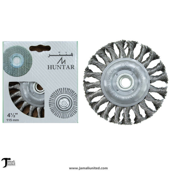 Wheel Brush Twisted 4.5" S S With Nut M14