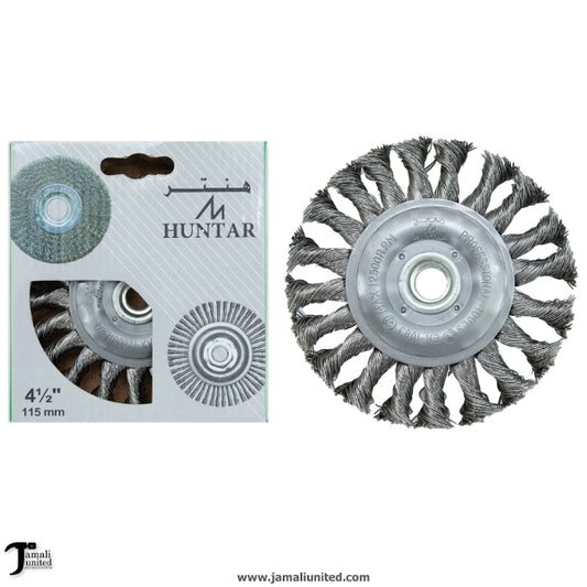 Wheel Brush Twisted 4.5" S S With Nut M14