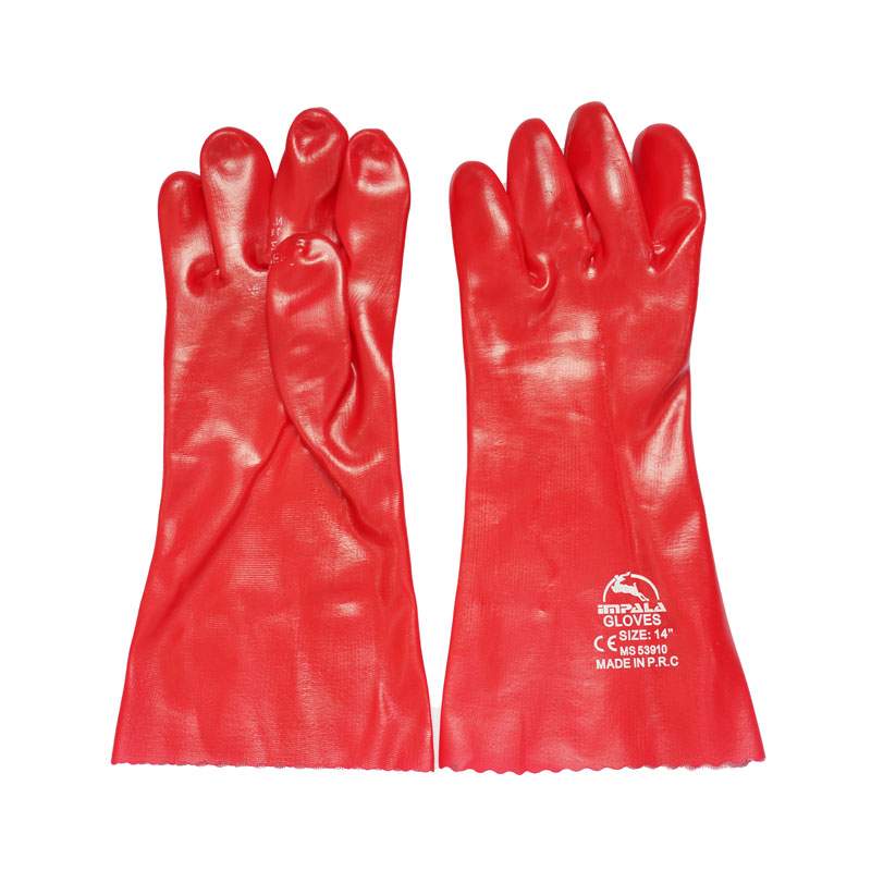 Gloves Rubber Pvc Red Impala MS53910 14"