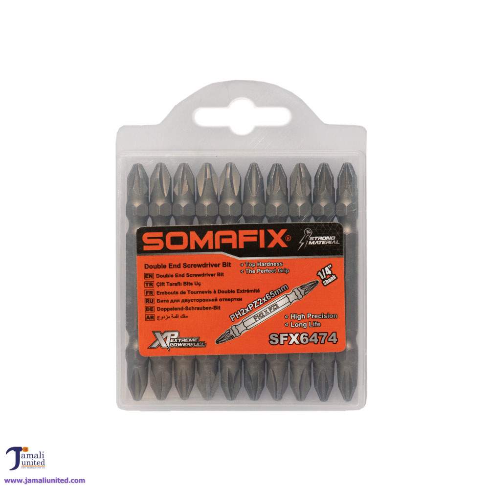 Screw Bit Somafix Ph2+Pz2 (+,*) (10 Pcs Set) SFX6474