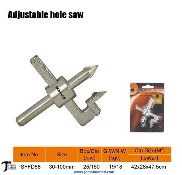 Hole Saw Adjustable 10-50mm SFFD88 Somafix