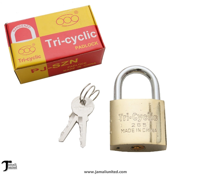 Pad Lock Brass Tri-Cycler