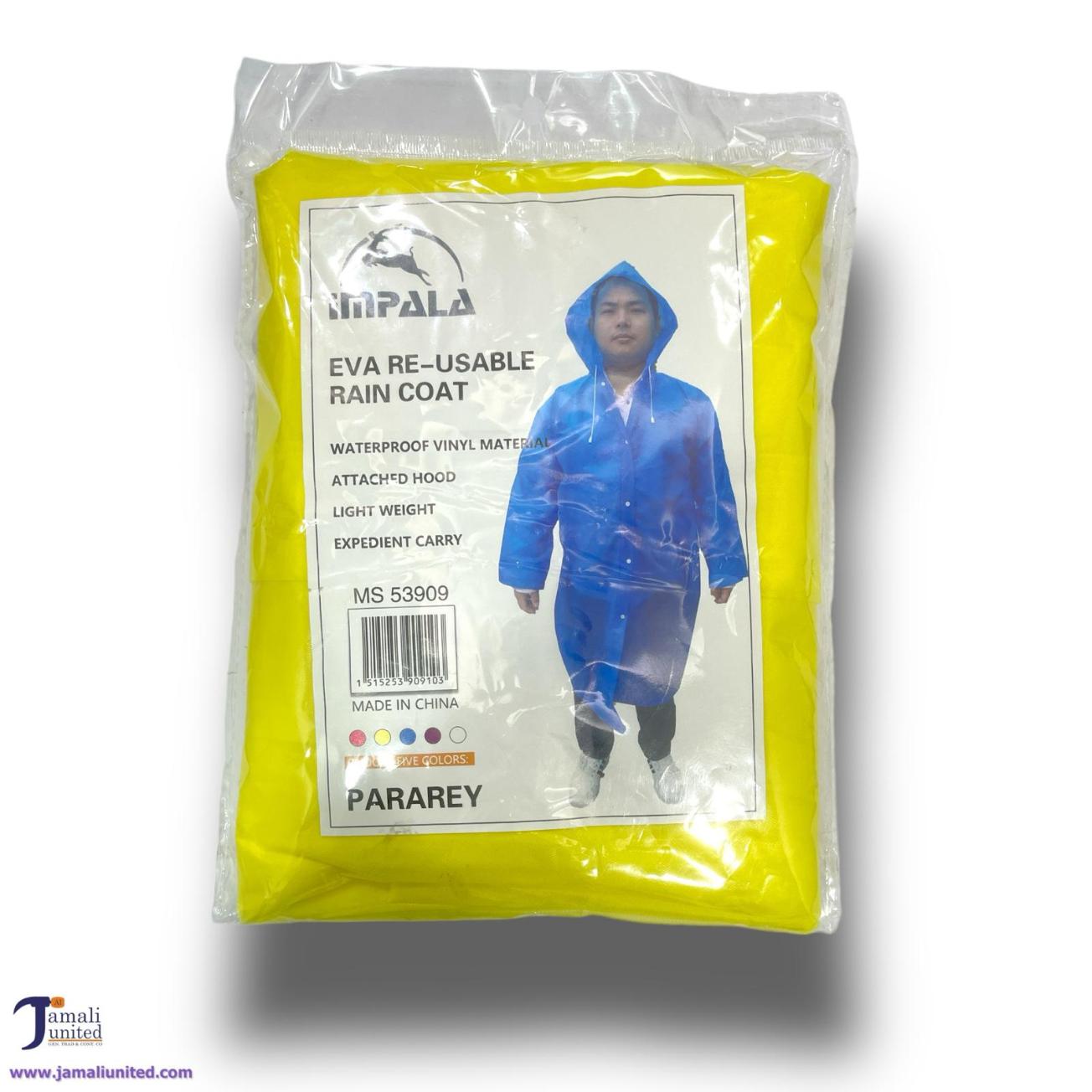 RAIN COAT RE-USABLE IMPALA MS 53909