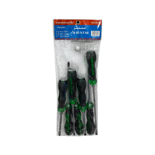 SCREW DRIVER HUNTAR 7 PCS MS 53617 HMR GRN/BLK