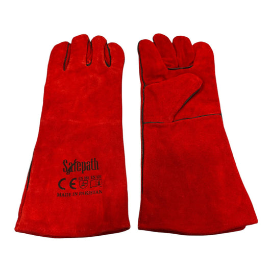 GLOVES WELDING RED 16" SAFEPATH PAKISTAN H/D