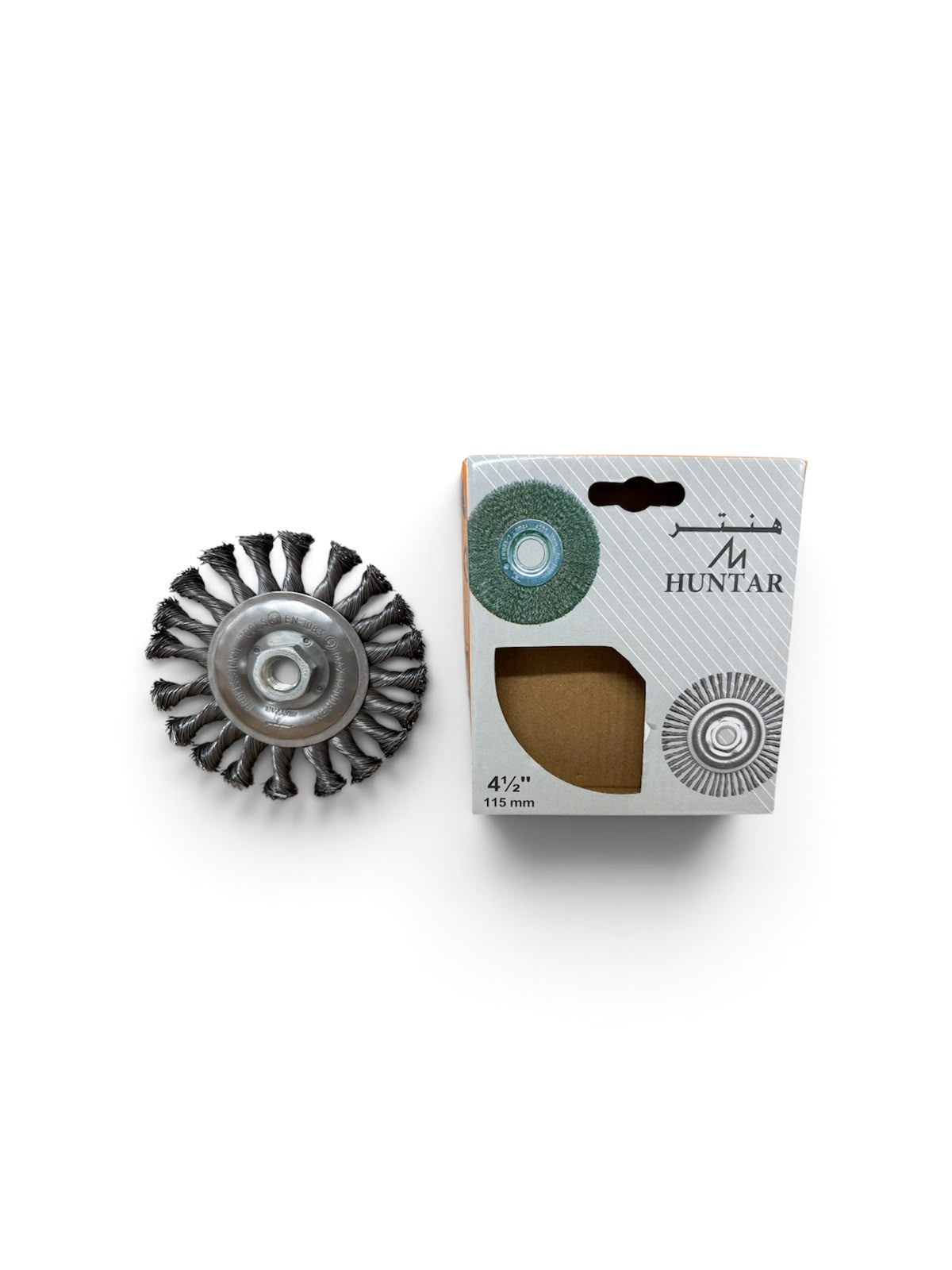 WHEEL BRUSH HUNTAR TWISTED 4.5" WITH NUT