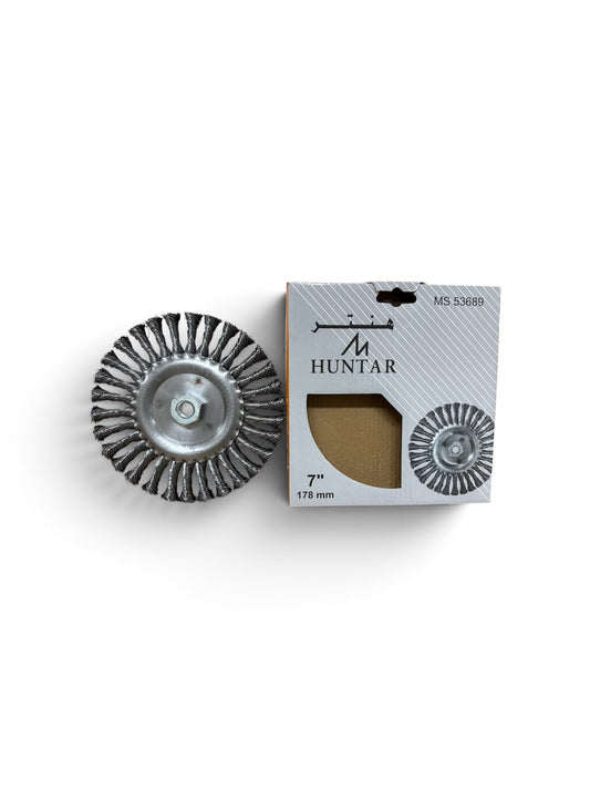 WHEEL BRUSH HUNTAR TWISTED 7" WITH NUT
