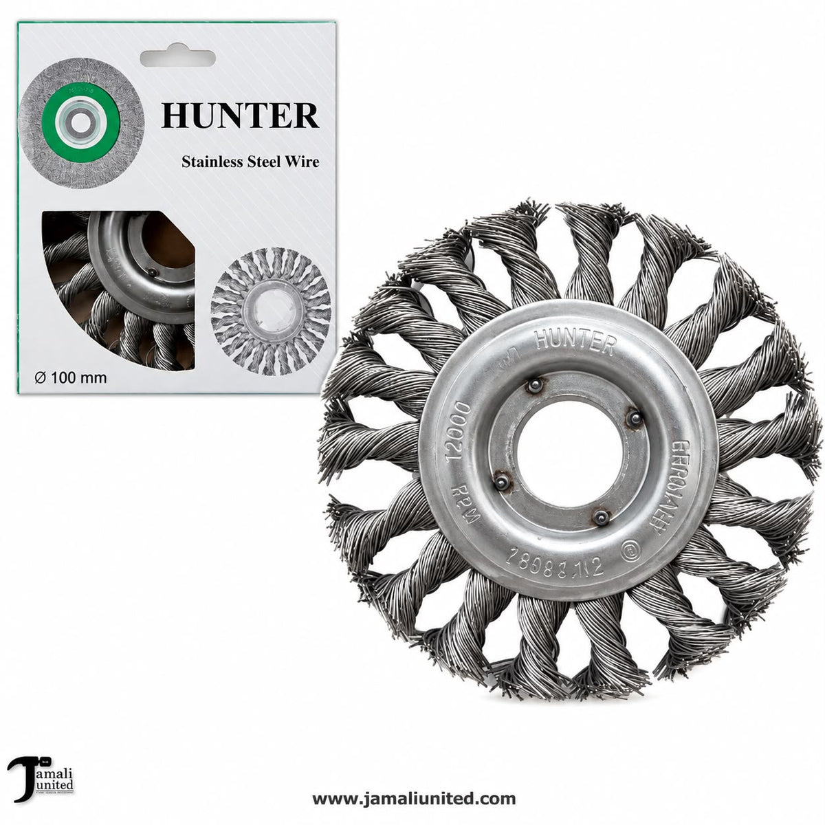 WHEEL BRUSH TWISTED FLAT 4" STAINLESTEEL (WITHOUT NUT)